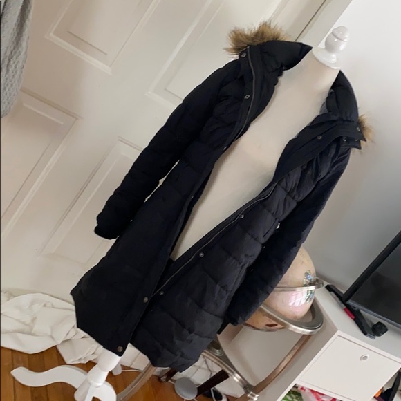 Knee length black puffer coat, Abercrombie - Picture 1 of 8